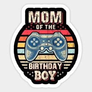 Mom Of The Birthday Boy Matching Video Gamer Birthday Sticker